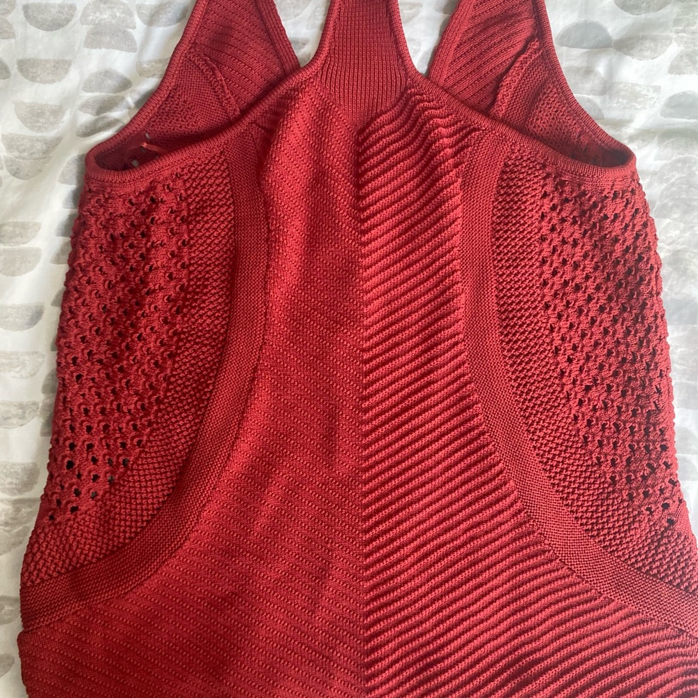 Ted Baker Red Ribbed Tank Top - Picture 2 of 3